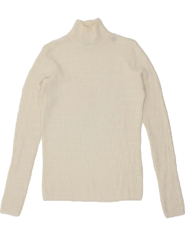 GAS Womens Turtle Neck Jumper Sweater UK 10 Small Off White