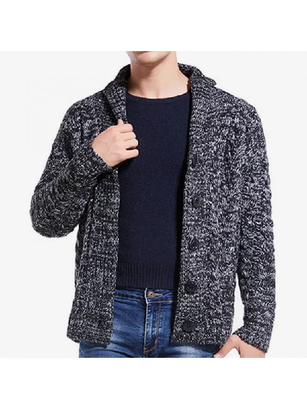 Knot Cabe Knit Lapel Neck Buckle Cardigan