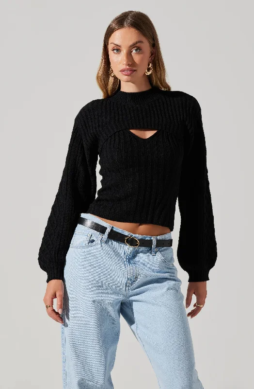 Mock Neck Bolero Sweater