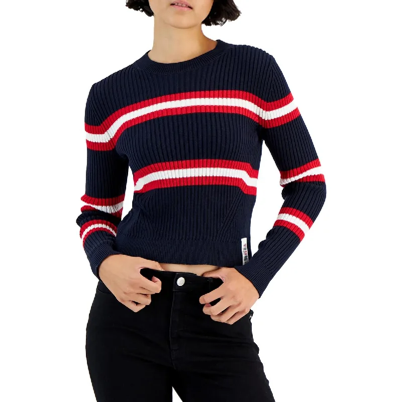 Tommy Jeans Womens Striped Knit Crewneck Sweater