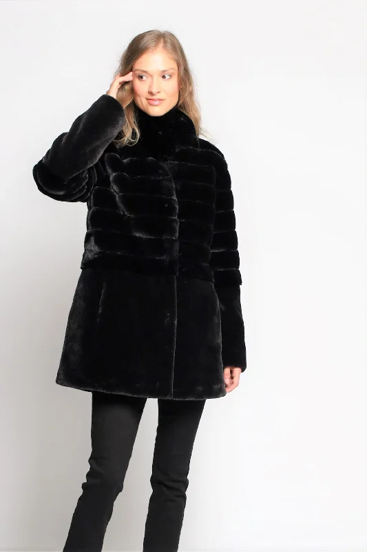 #143 Ultra-Soft Jet Black Faux Fur Coat   SOLD OUT