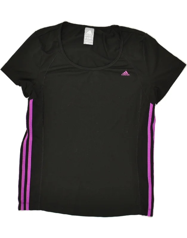 ADIDAS Womens Climalite T-Shirt Top UK 16/18 Large Black Polyester