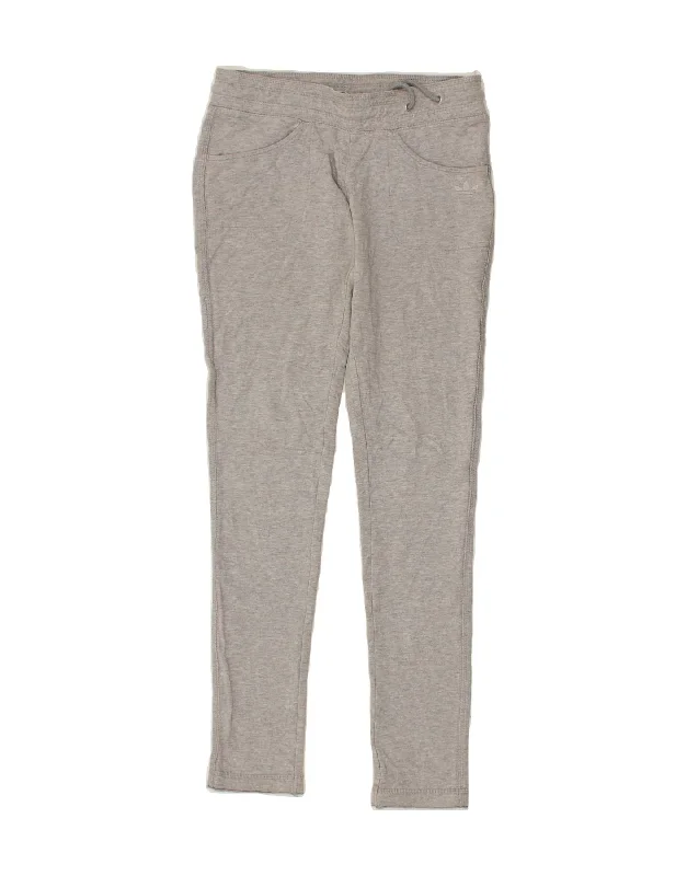 ADIDAS Womens Tracksuit Trousers IT 42 Medium Grey Cotton