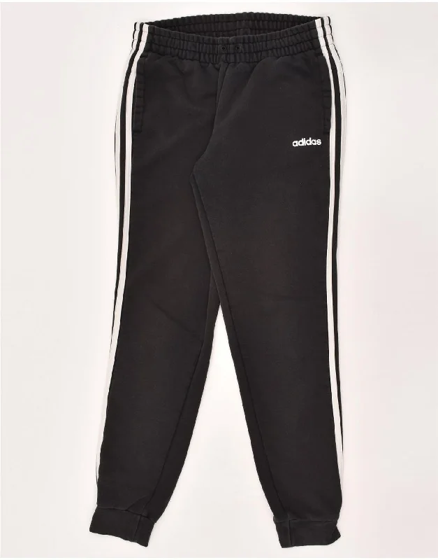 ADIDAS Womens Tracksuit Trousers Joggers UK 12/14  Medium Black Cotton