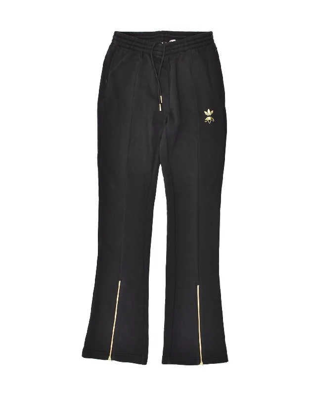 ADIDAS Womens Tracksuit Trousers UK 8 Small  Black Cotton