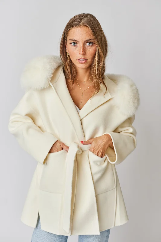 Constance Cashmere Coat - Ivory