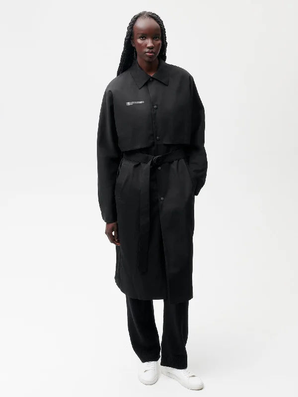 Organic Cotton Trench Coat—black