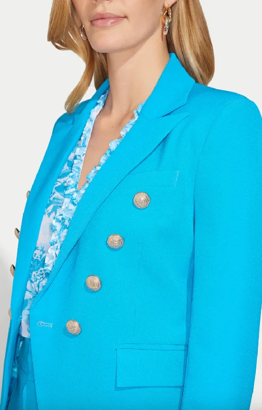 Delilah Crepe Blazer - Amalfi Blue