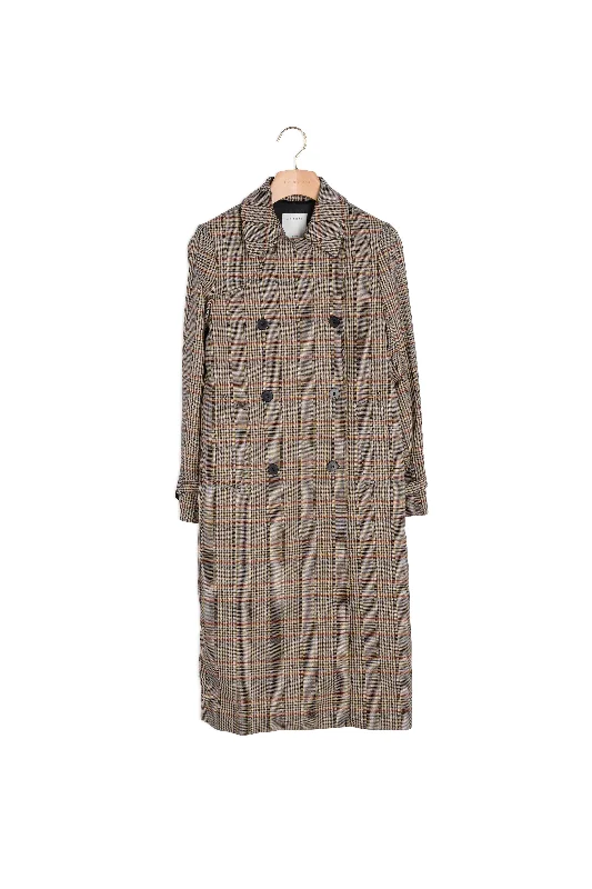 Trench-coat à carreaux