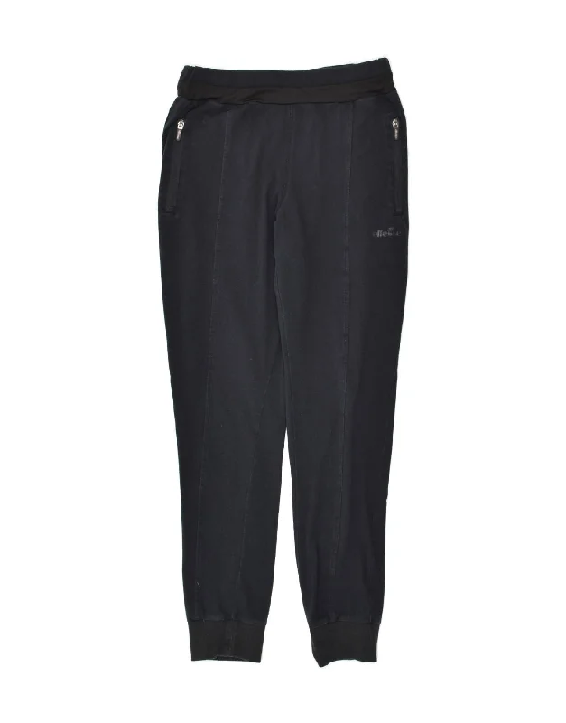 ELLESSE Womens Tracksuit Trousers Joggers UK 12 Medium  Black Cotton