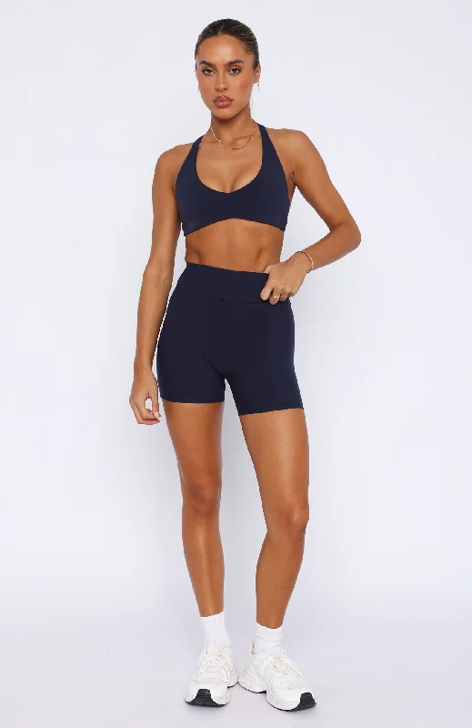 Keep Up High Waisted Shorts 4"" Navy