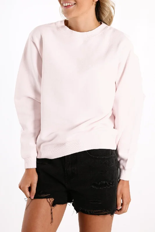 Logo Fleece Jumper Pink Dew White