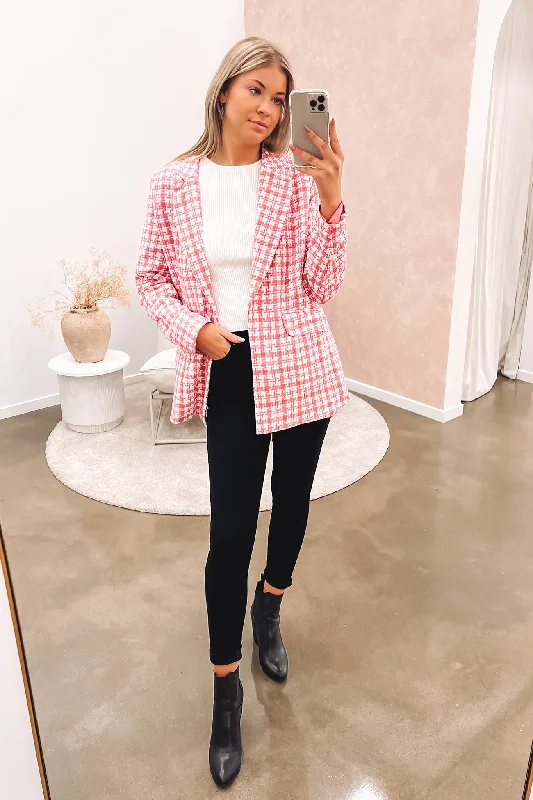 Mabel Blazer Pink White