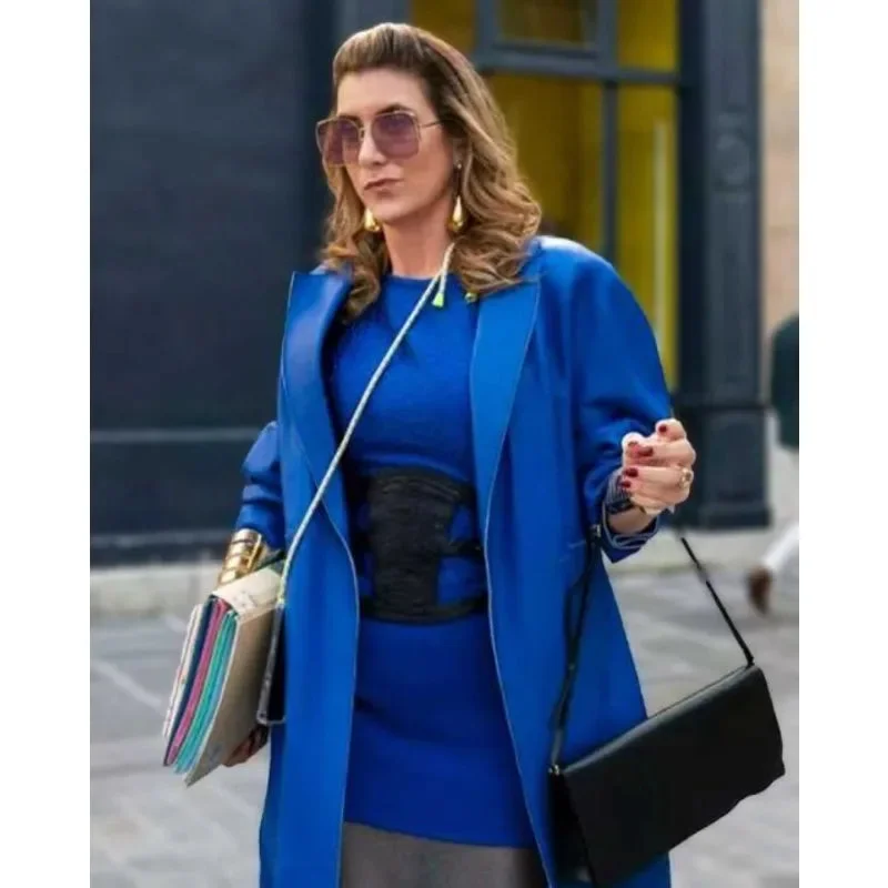 Madeline Emily in Paris S03 Blue Leather Coat