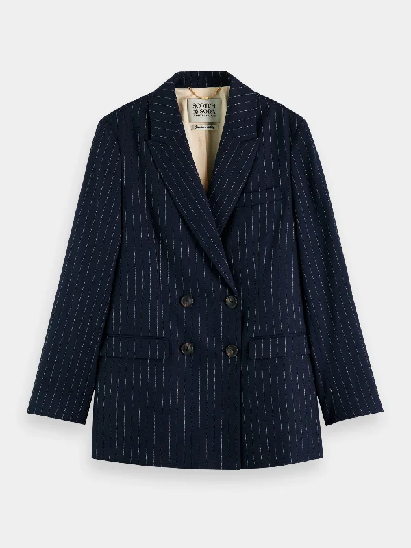 Pinstripe double-breasted blazer