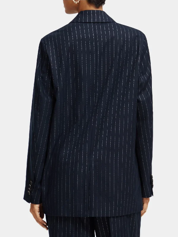 Pinstripe double-breasted blazer