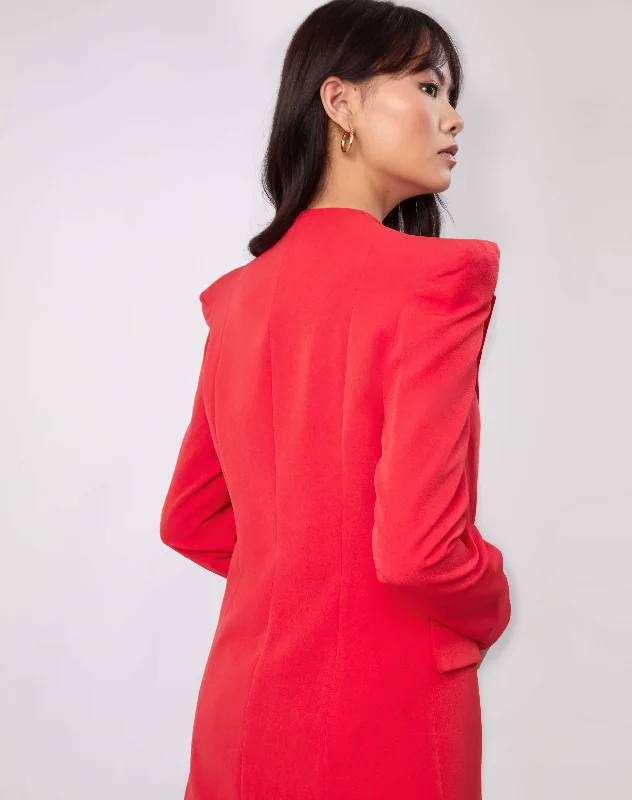 Double Breasted Blazer in Red | Quinn