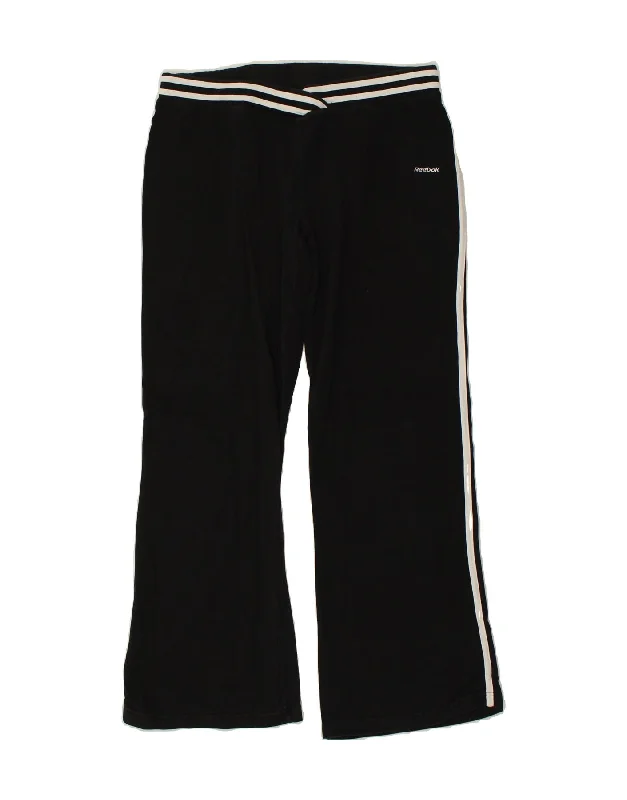 REEBOK Womens Tracksuit Trousers UK 16 Large Black Cotton