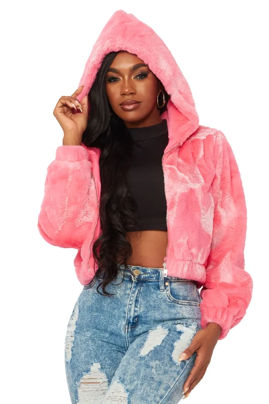 Charise Pink Fur Jacket