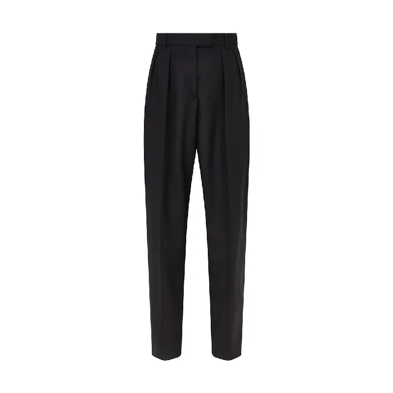 Tailored Straight Pleat Wool Trouser