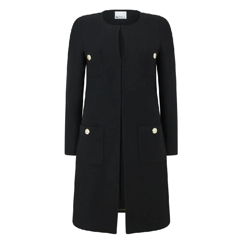 Tailored Wool Crepe Frock Coat