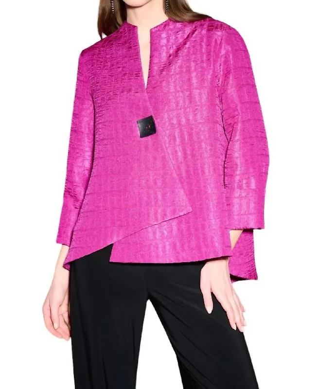 Textured Woven Jacquard Swing Jacket In Opulence