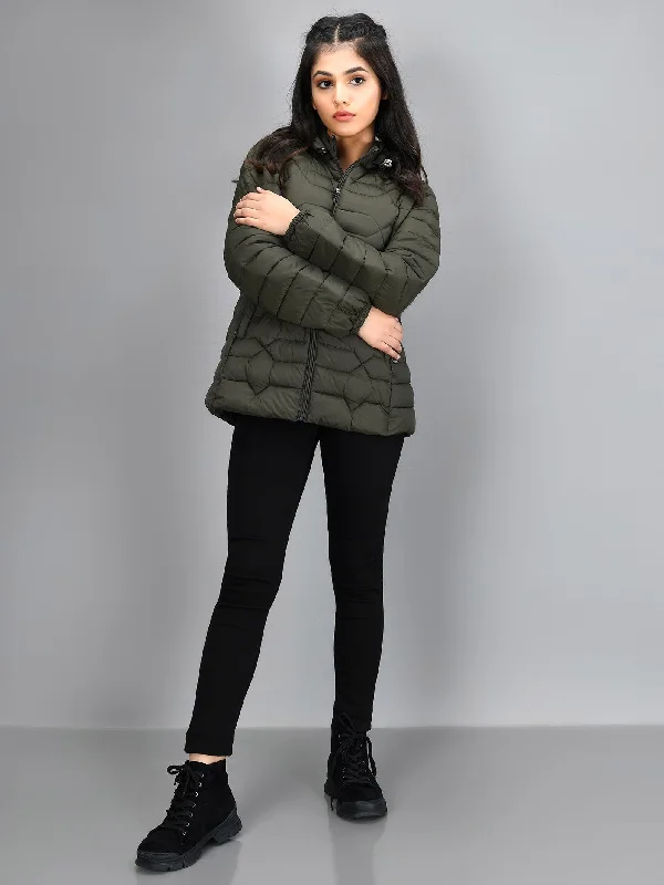 Hooded Puffer Jacket - Green