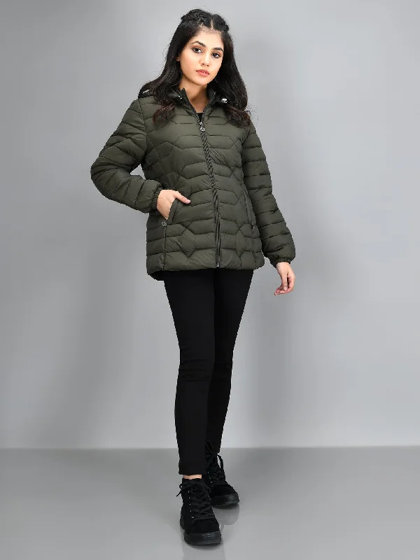 Hooded Puffer Jacket - Green