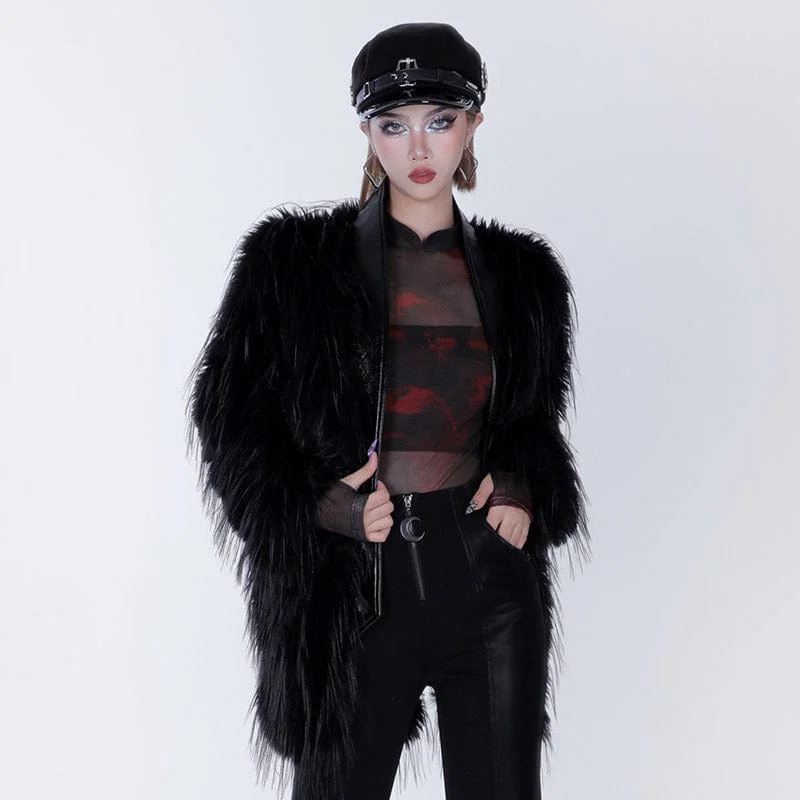 Women's Gothic Faux Fur Coat