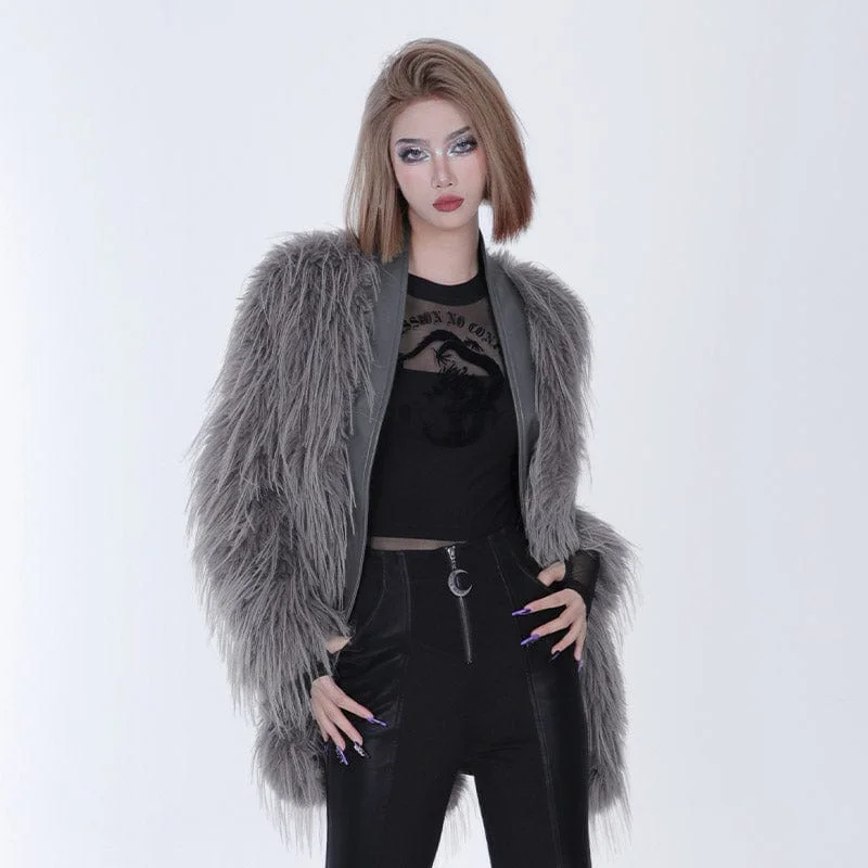 Women's Gothic Faux Fur Coat