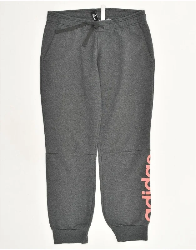 ADIDAS Womens Graphic Tracksuit Trousers Joggers UK 16/18  Large Grey