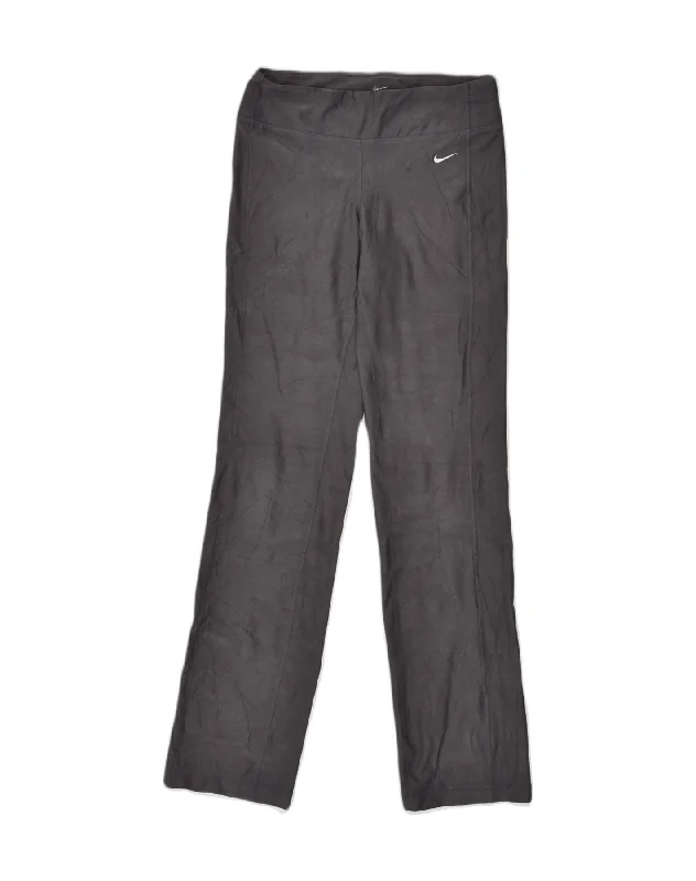 NIKE Womens Dri Fit Tracksuit Trousers UK 6 XS Grey Polyester