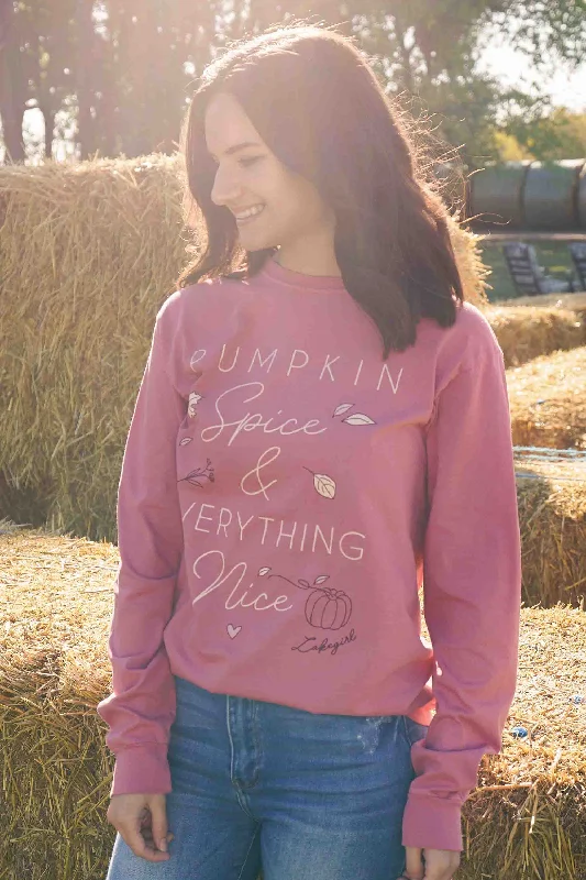 Pumpkin Spice Long Sleeve in Dusty Rose