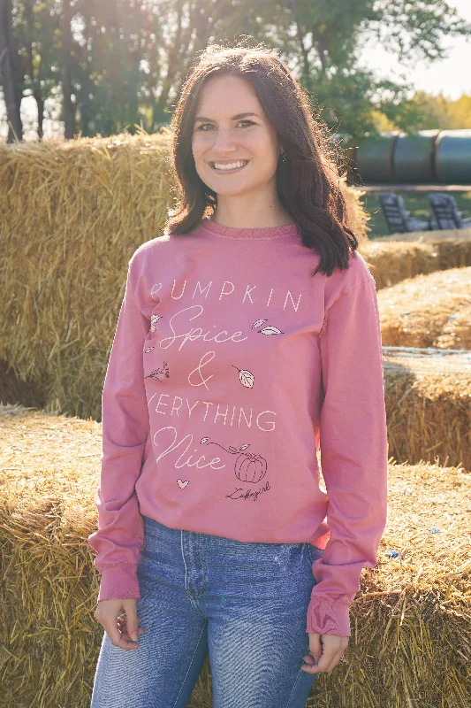 Pumpkin Spice Long Sleeve in Dusty Rose