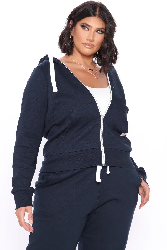 Relaxed Vibe Zip Up Jacket - Navy