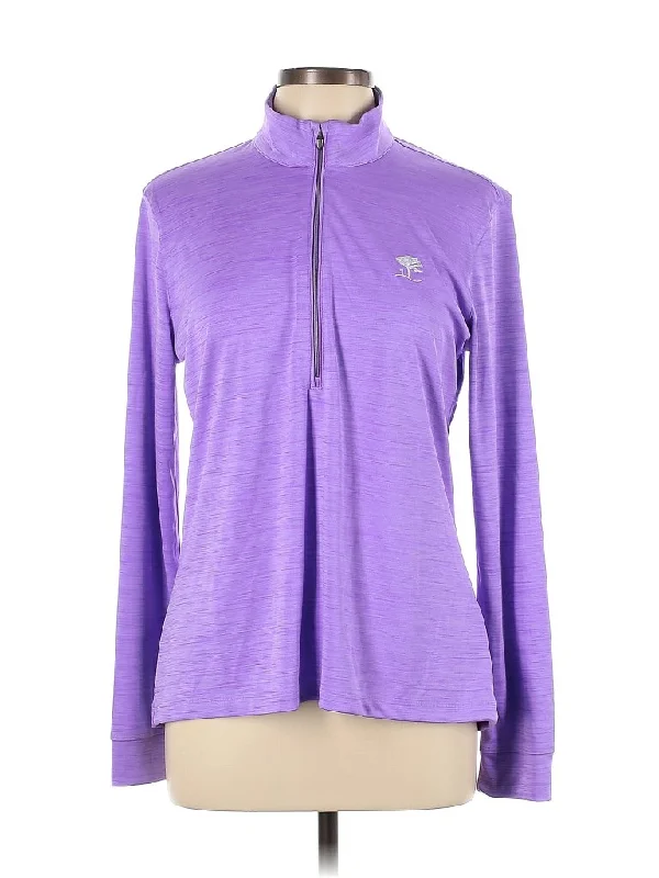 Women's Greg Norman Purple Heather Pullover w/ Logo Size L MSP$79