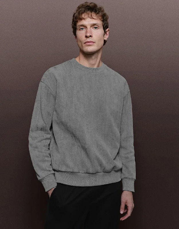 Crew Neck Straight Sweatshirt