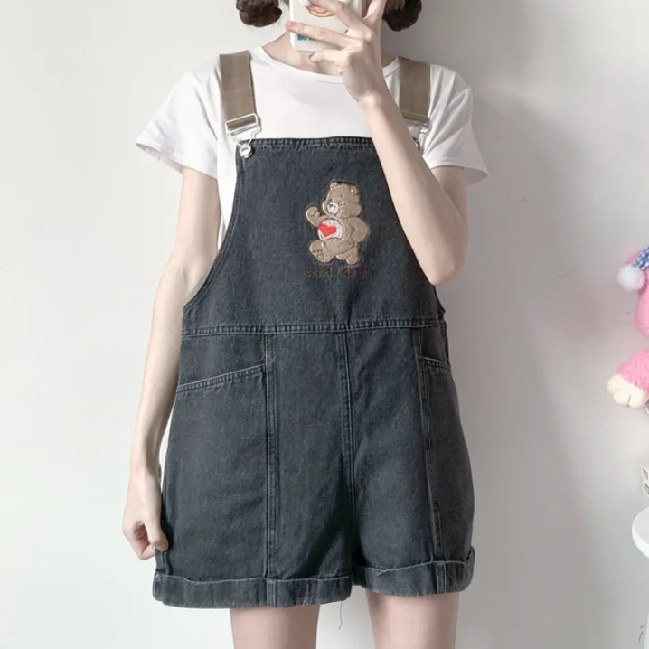 Cute bear embroidery jeans yv30663