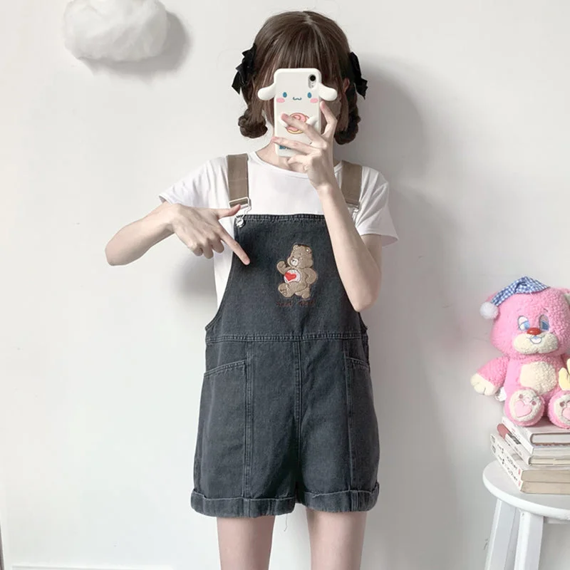 Cute bear embroidery jeans yv30663