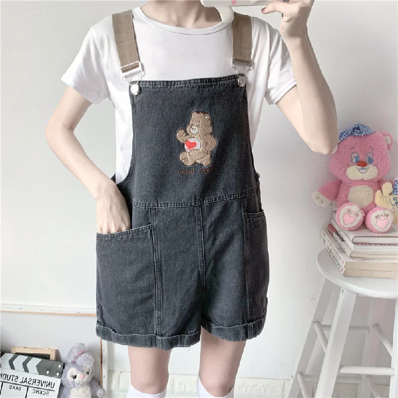 Cute bear embroidery jeans yv30663