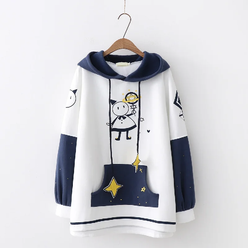 Japanese Cute Star Hooded Sweater yv40521