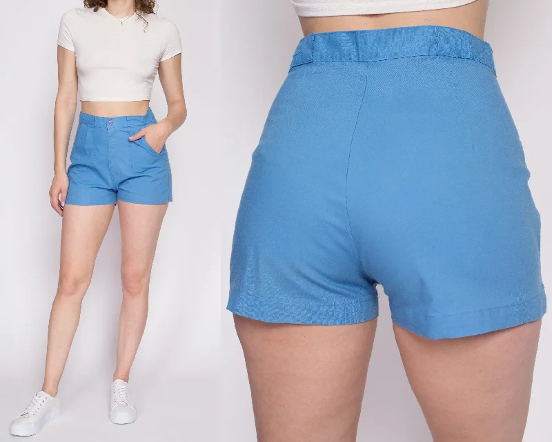 Medium 70s Blue High Waisted Shorts 29""