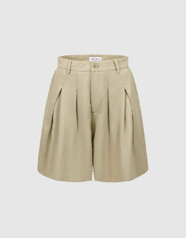 Pleated Loose Shorts