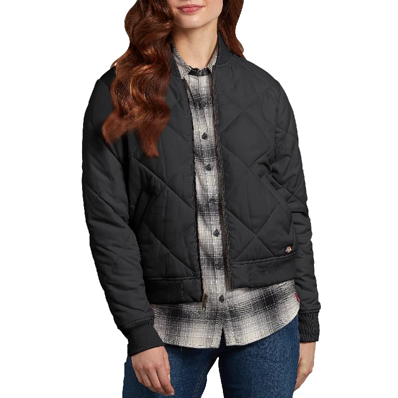 Dickies' Quilted Bomber Women's Work Jacket FJ800BK - black