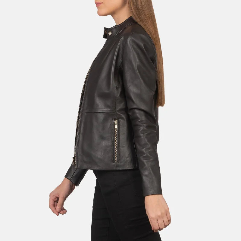 Rave Brown Leather Biker Jacket