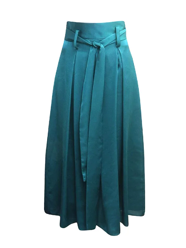 Gitel Teal Satin Skirt