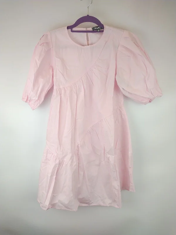 Missguided Frill Smock Pink Dress. UK Size 10 ****Ref V84