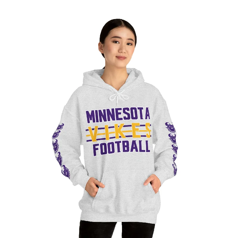 Unisex Heavy Blend™ Hooded Sweatshirt - Vikes Football + Game Day Helmet (Sleeves)