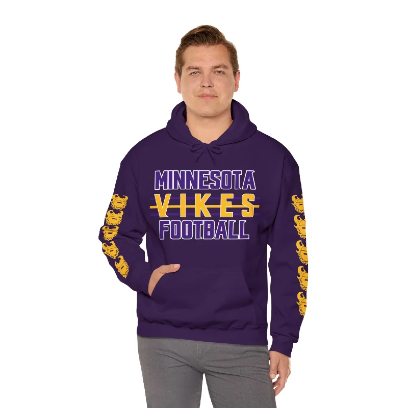 Unisex Heavy Blend™ Hooded Sweatshirt - Vikes Football + Game Day Helmet (Sleeves)