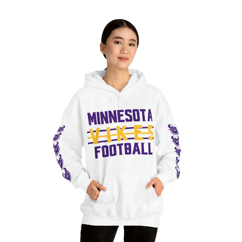 Unisex Heavy Blend™ Hooded Sweatshirt - Vikes Football + Game Day Helmet (Sleeves)